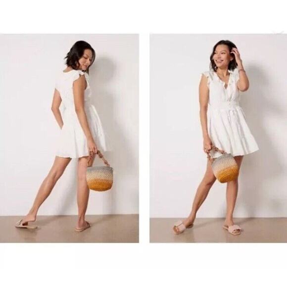NWT PAIGE Paradis Mini Dress in White Size Small Retail $229 MF - Picture 1 of 6
